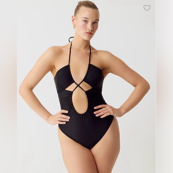 J. Crew Other - J.Crew Cutout halter one-piece swimsuit, NWT Size 14